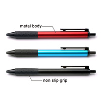 Retractable Gel Pens Kaco Metal Body Black Clip Smooth Writing Black Ink 0.5mm Black Blue Red Click Pens School Office Supplies