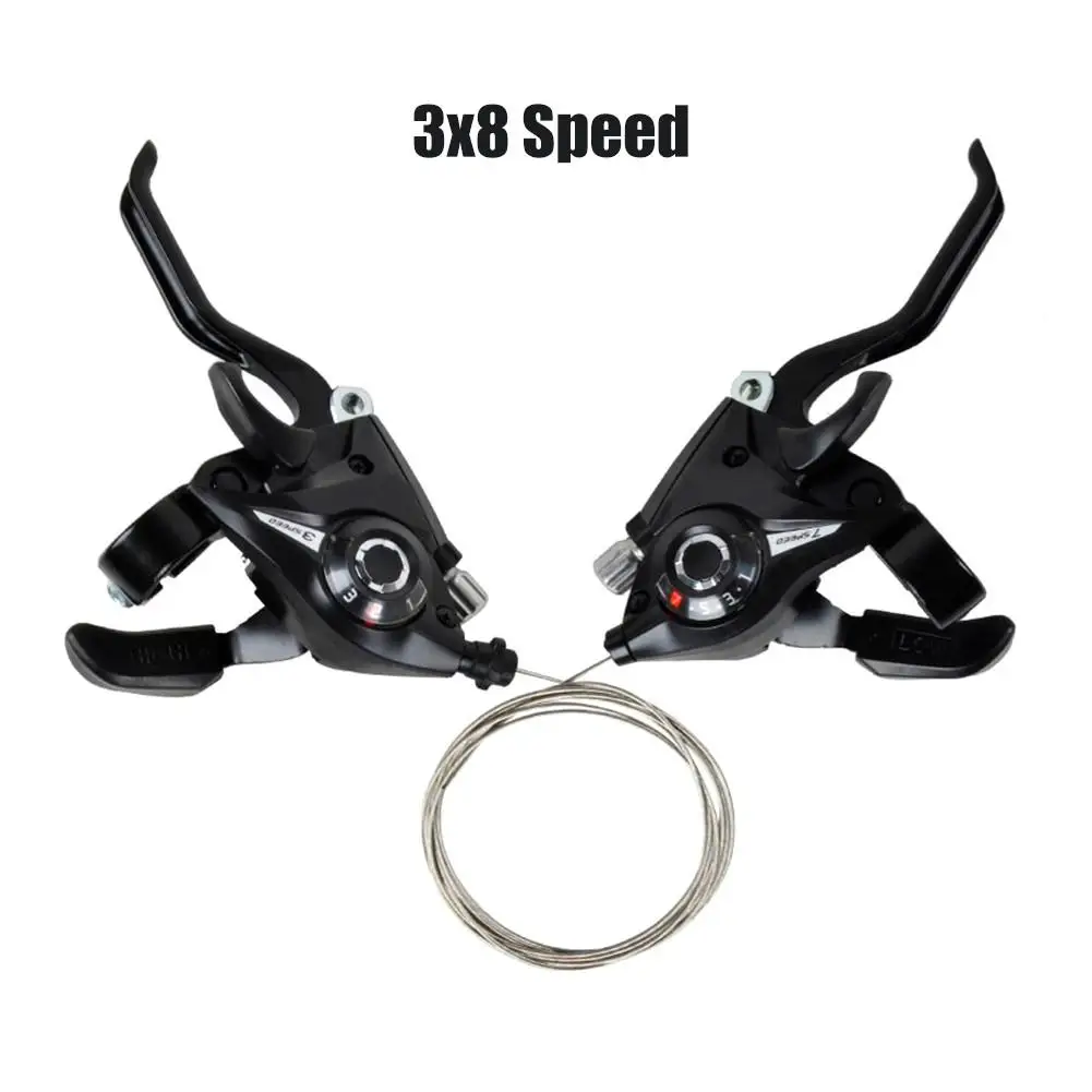 EF51-7 /EF51-8 Mountain Bike Brake Lever Shifter Bike Conjoined DIP Derailleur Finger Dial Aluminum Alloy 3x7/3x8 Speed Shifter