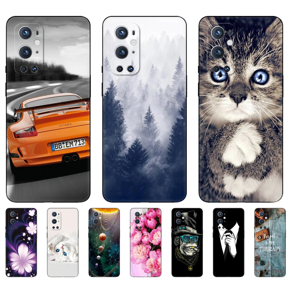 For OnePlus 9 Case For OnePlus 9 Pro Case For OnePlus 9R Case Silicon Phone Back Cover One Plus 9 EU/NA R 9Pro 5G black tpu case