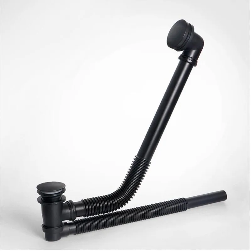 

Bathtub Drain Red Copper Material 59cm Extend Bathroom Bathtub Drian Gold Chrome Black finished for Choosen
