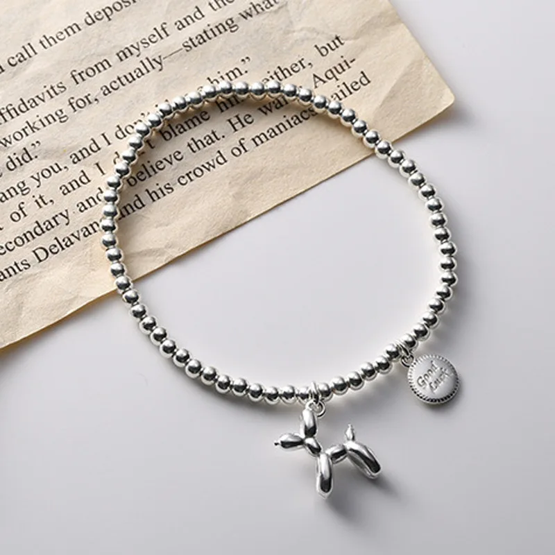 Charm Silver Color Bracelet For Women Girls Wedding Engagement Bijoux Femme Animal Dogs Gift For Beloved Cute Jewelry