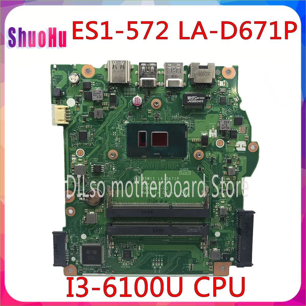 

KEFU B51S LA-D671P Mainboard For Acer Aspire ES1-572 Laptop Motherboard DDR3 HM76 Inspiron Intel Integrated 90 Days E5-551