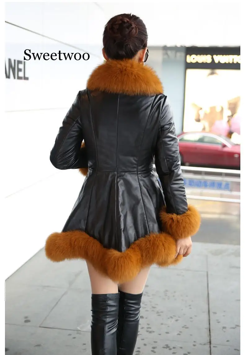 Hot Sale Winter Women\'s Faux Fur High Quality Faux Sheepskin Coats Keep Warm With Fur Fox Collars Slim Female Furs