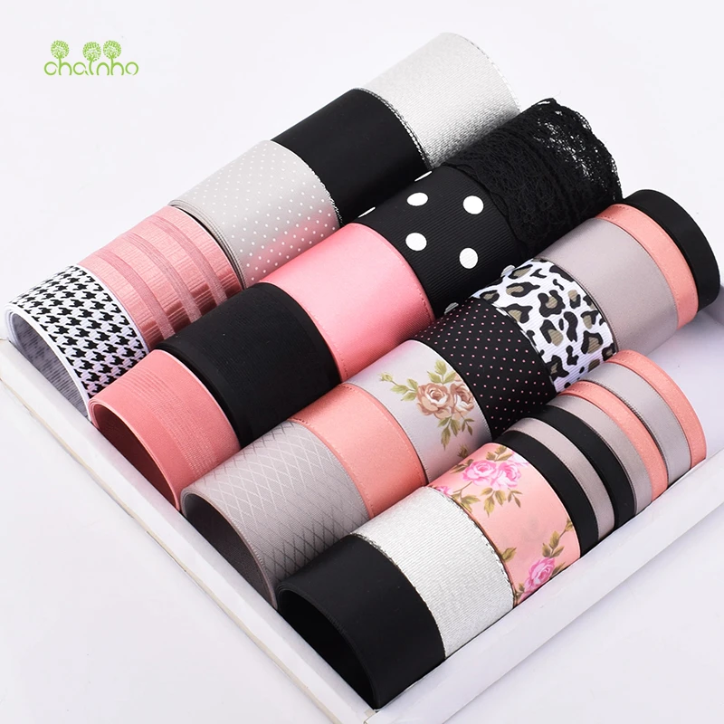 High Quality,Mixed Black&Pink Colour Ribbon Set For DIY Handmade Gifts&Crafts Packing,Hair Ornament Accessories,HB131