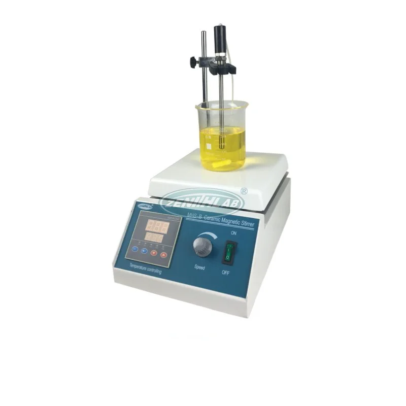 Nuovo agitatore magnetico riscaldato in ceramica con barra di agitazione MHS-B Potenza di riscaldamento 600W Controller tattile Regolazione continua della velocità 220V