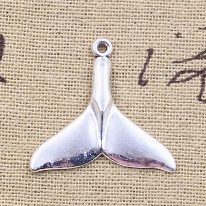 12pcs Charms Big Whale Tail 28x30mm Antique Silver Color Pendants DIY Crafts Making Findings Handmade Tibetan Jewelry