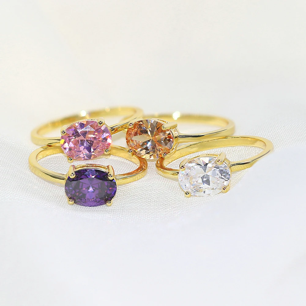 Wedding Engagement Dating Rings For Women Female Opal Gold Color Dainty Ring With Stone Fashion Y2k Jewelry Gift Wholesale R865