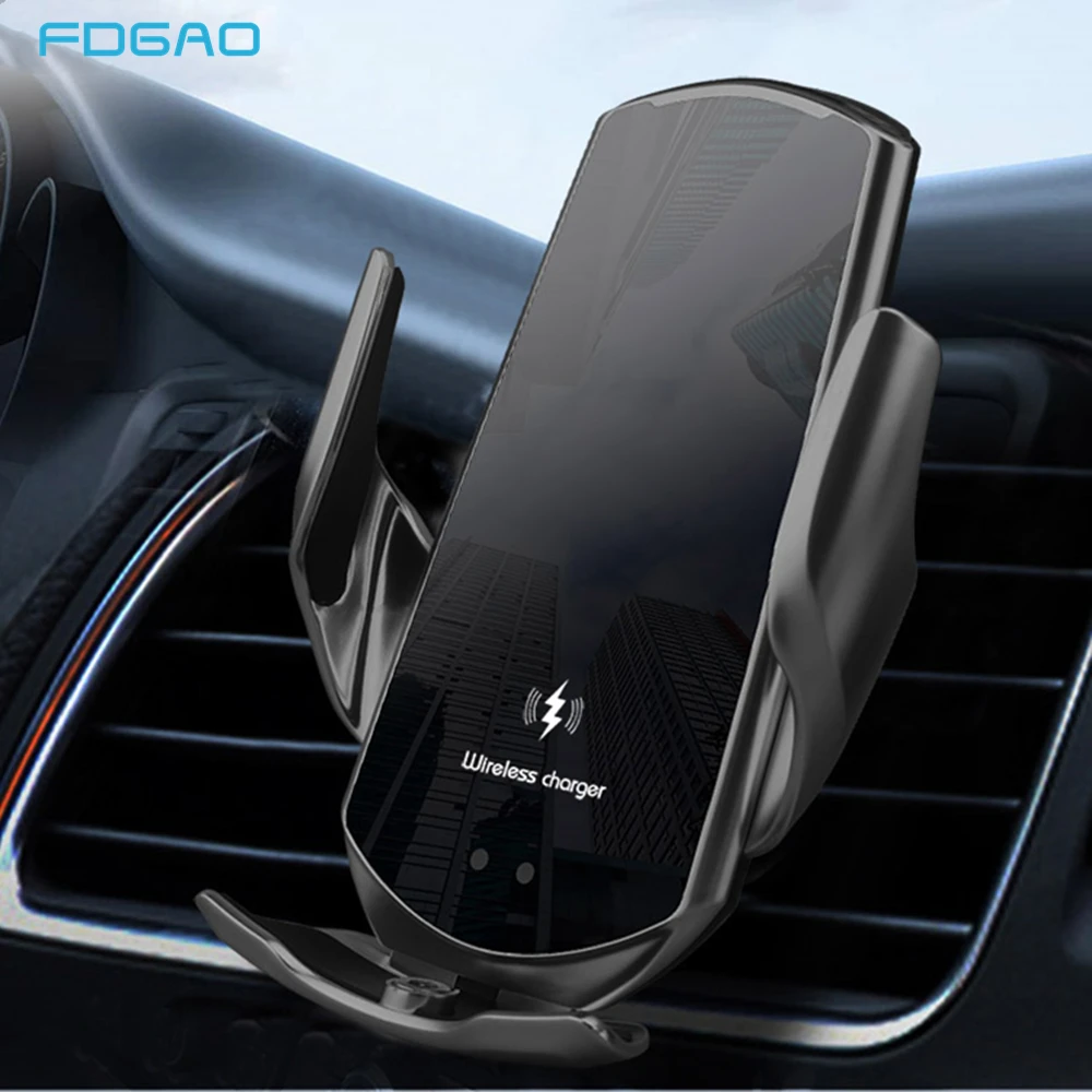 15W Fast Automatic Clamping Infrared Sensor Car USB Wireless Charger Holder For iPhone 16 15 14 13 for Samsung S24 S23 S22