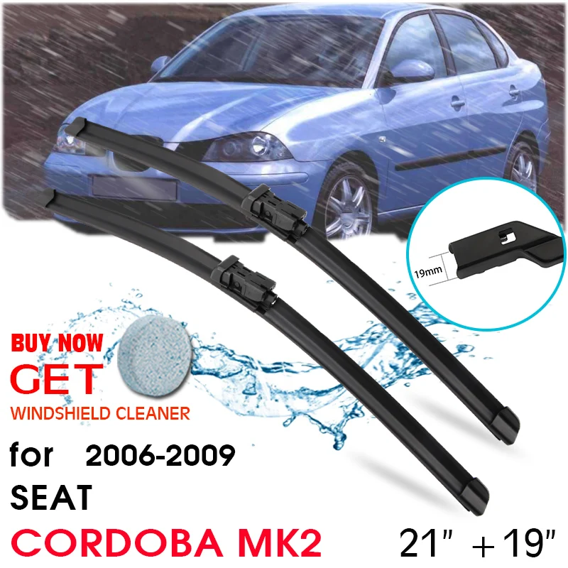 

Car Blade Front Window Windshield Rubber Silicon Refill Wiper For Seat CORDOBA MK2 2006-2009 LHD / RHD 21"+19" Car Accessories