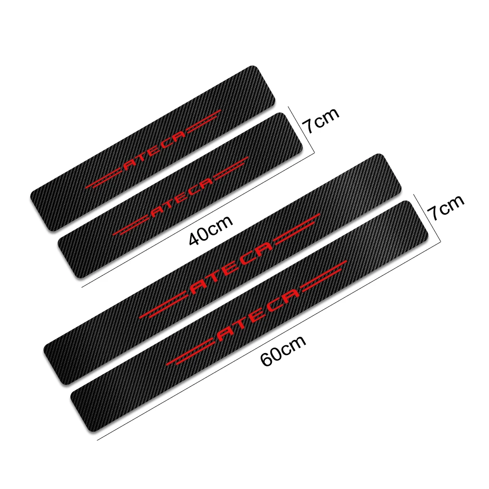 Car Door Entry Threshold Stickers Pedal Guards Scuff Plate Carbon Sill Protective Decal Auto Exterior Accessories For Seat Ateca