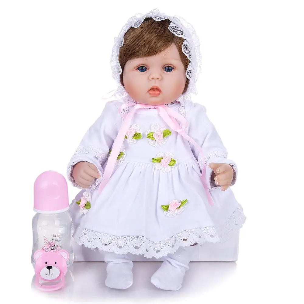 Reborning Newborn Baby Doll 16 Inch For Kids Educational Toy Realistic Silicone Reborn Dolls Babies Touch Real bebe Xmas Gift