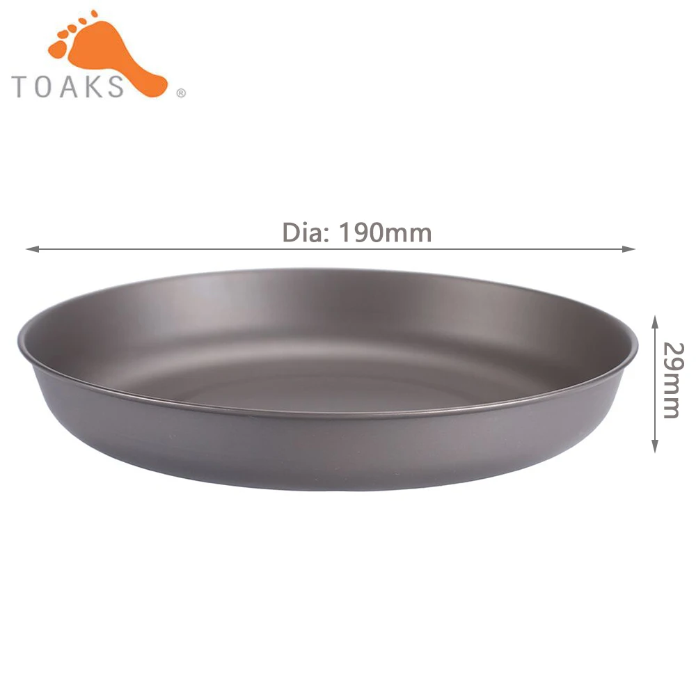 TOAKS Titanium Plate Frying Pan For Outdoor Cooking Camping Backpacking Picnic Titanium Plate19mm 2.1oz 61g T-18