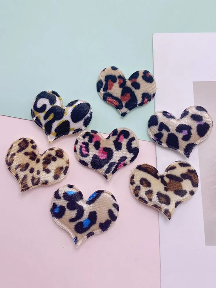 35 Stück/Set 4,5*3,5CM Filz-Leopardenherz-Applikation zum Aufnähen für Kleidung, Hüte, Nähzubehör, DIY Haarspangen-Zubehör, Patches – Detail 9