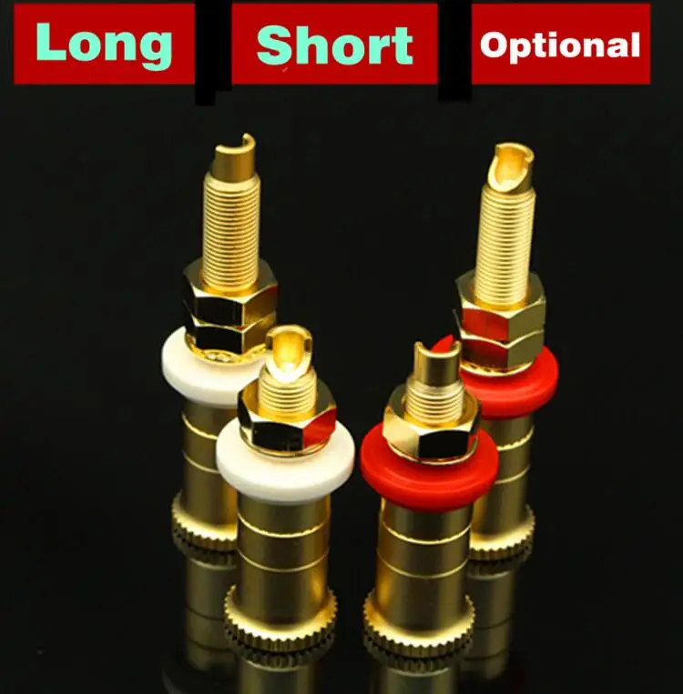 Profissional de bronze Binding Post, HiFi ouro e prata chapeado soquete, AMP Audio Speaker Cable, Banana Plug Connector, Jack Connector