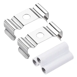 Uxcell T5 Clips Bracket for LED Tubing, LED Fluorescent Tube Holder with 3 Pin Connector, Stainless Steel 1 Set