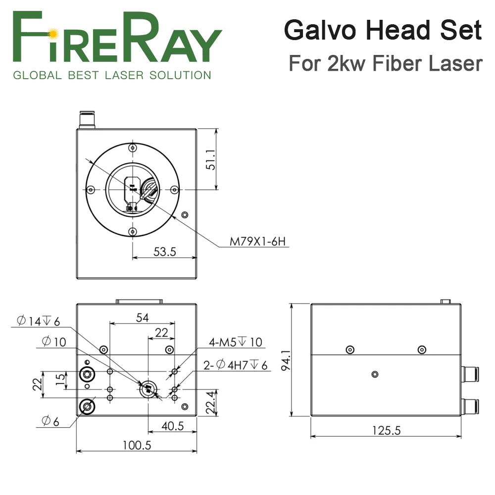 FireRay HP10-2000 Galvo Scanner Apeature 10mm Galvo Head Set with Scan Lens and Beam Combiner for 2000w Fiber Laser Source