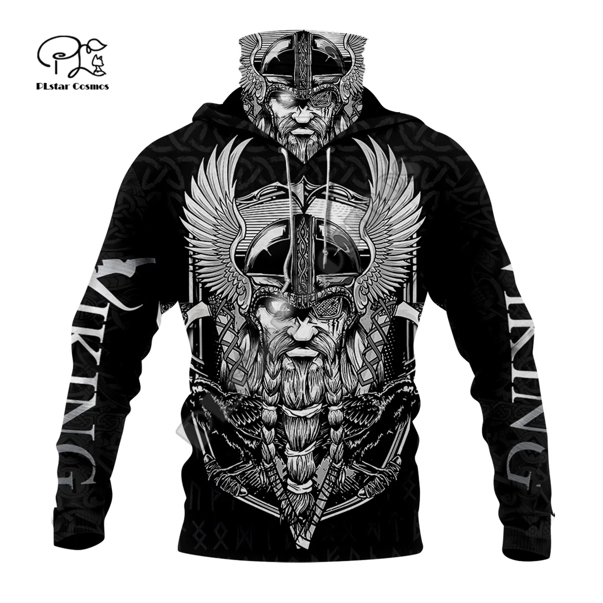 NewFashion Tattoo Warriors God Odin Tracksuit Streetwear 3DPrint Men/Women Vintage Winter Autumn Pullover Mask Gaiter Hoodies A2