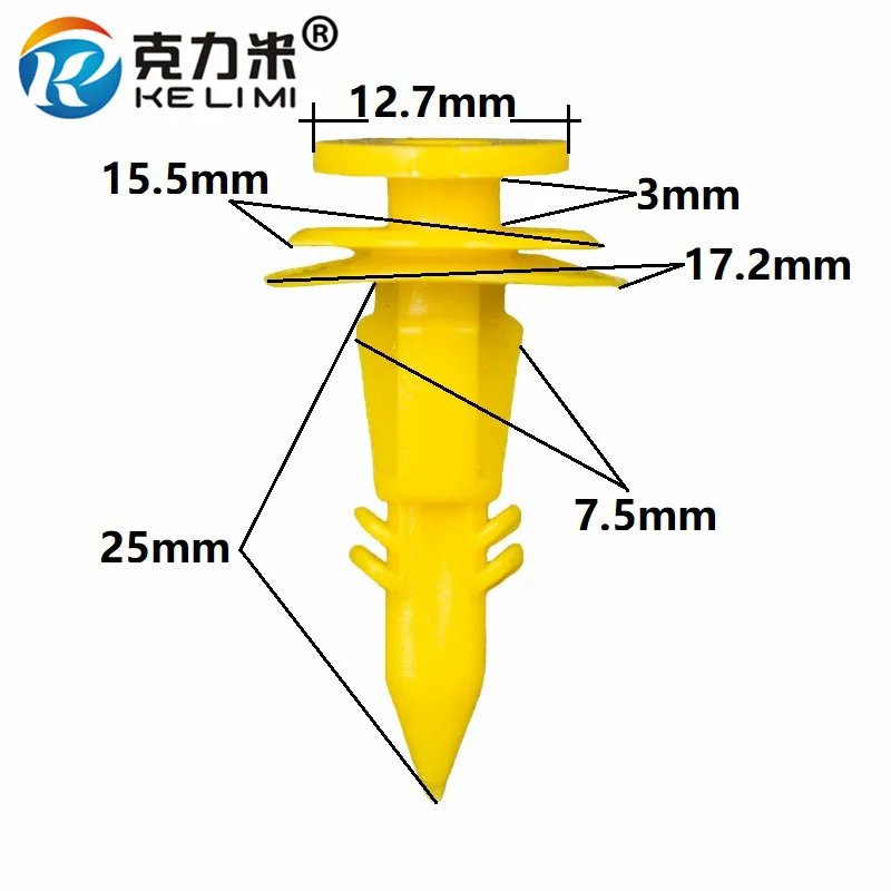 100 Pcs Car Trim Panel Tail Gate Retainer Rivet Yellow For Buick Jeep Cherokee Chrysler Fasteners Fixed Clips