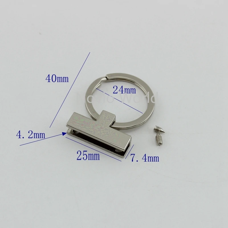 Nolvo World 5-20-100pcs 2 colors 45*25mm high quality metal key ring holder buckles,Key Fob Hardware With 24mm Key Ring