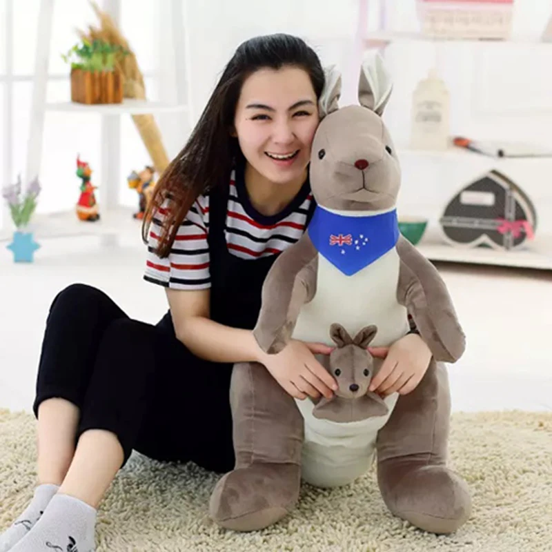 Dorimytrader Big Plush Simulation Animal Australia Kangaroo Toy Stuffed Soft Doll for Children Gift 35inch 90cm