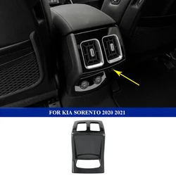 Car Interior Armrest Box Rear Air Outlet Cover For Kia Sorento MQ4 2021 2022 ABS Carbon Fiber Auto Styling Accessories