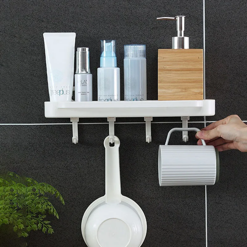 Multifunctional Storage Rack Vanity Bathroom Rack Cosmetic Shampoo Organizer Shelf Kitchen Plastic Holder Bathroom Accessories