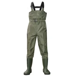 2020 Outdoor Fishing Camping Farming Breathable Overalls Male Wear Strap Jumpsuits Men Waterproof Wading Pants With Boots