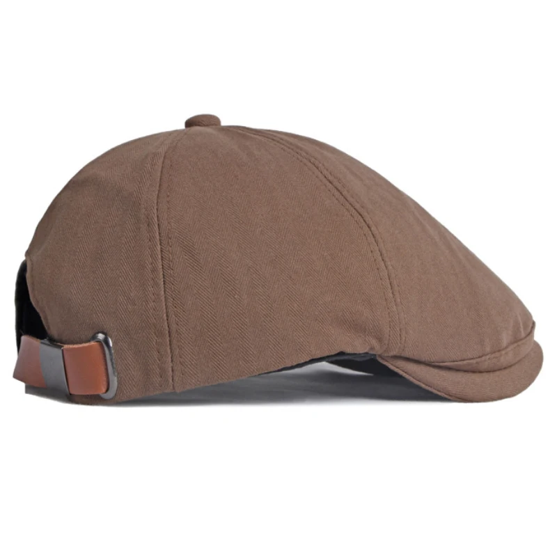 HT3683 100% Cotton Flat Caps for Men Women Beret Hat 6 Panels Octagonal Cap Artist Painter Hat Adjustable Beret Cap