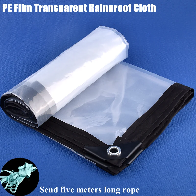 0.13mm Transparent PE Film Rainproof Cloth Outdoor Garden Balcony Plants Tarpaulin Pet Dog House Keep Warm Waterproof Cover