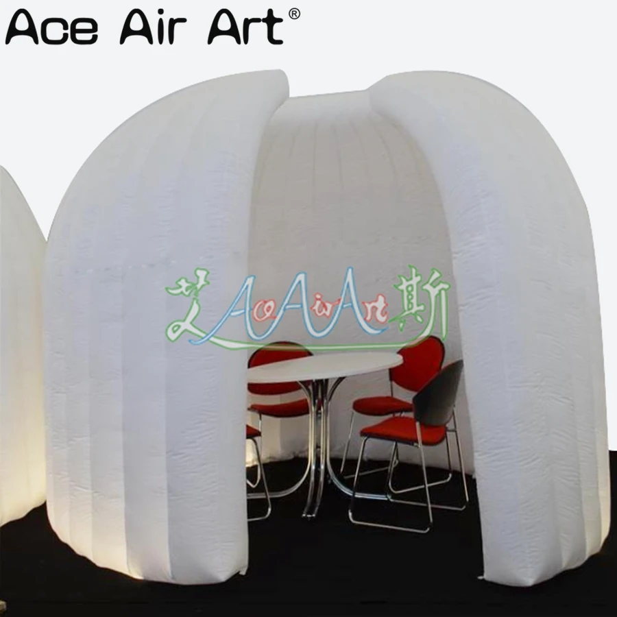 Attractive Portable LED White Inflatable Office Tent Inflatable Office Structure Pod for Meeting Room and Exhibitions