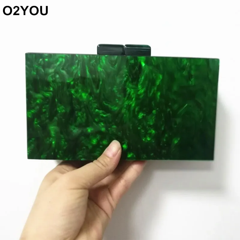 

18X10 cm pearl green nice acrylic box clutches women evening brand wallet purse lady female girl mini summer beach handbag bags