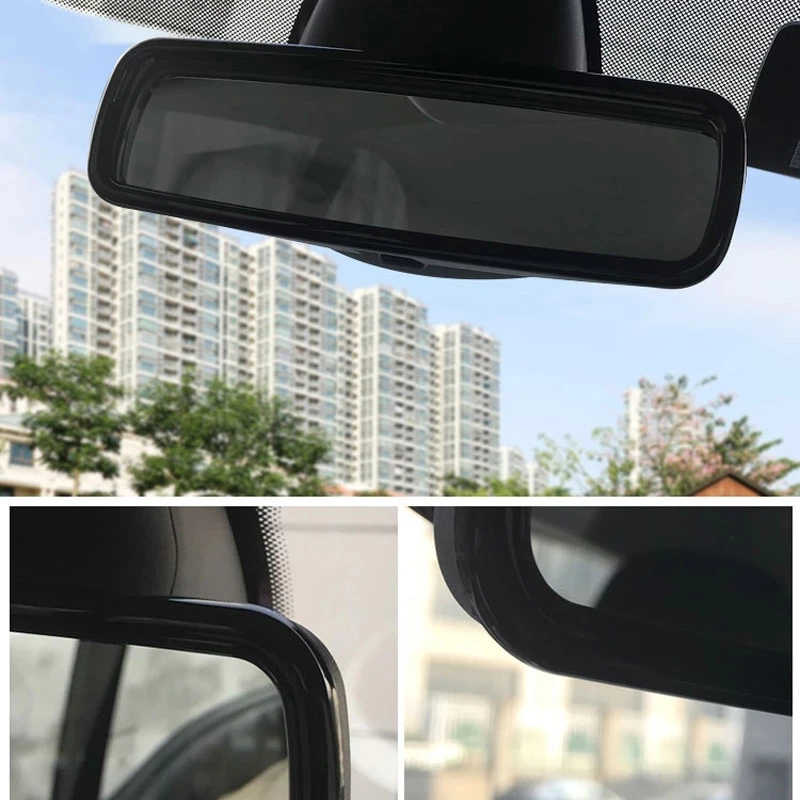 Car interior modeling ABS reversing rearview mirror decorative frame For Mercedes Smart 453 Fortwo Forfour Interior Accessories