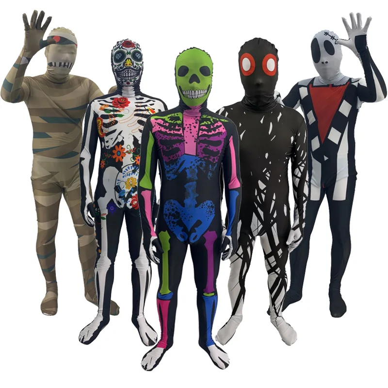 

3D Print Halloween Fancy Party Terror Costume Onesies for Adults Nightmare Before Christmas Halloween Costumes for Men Adult