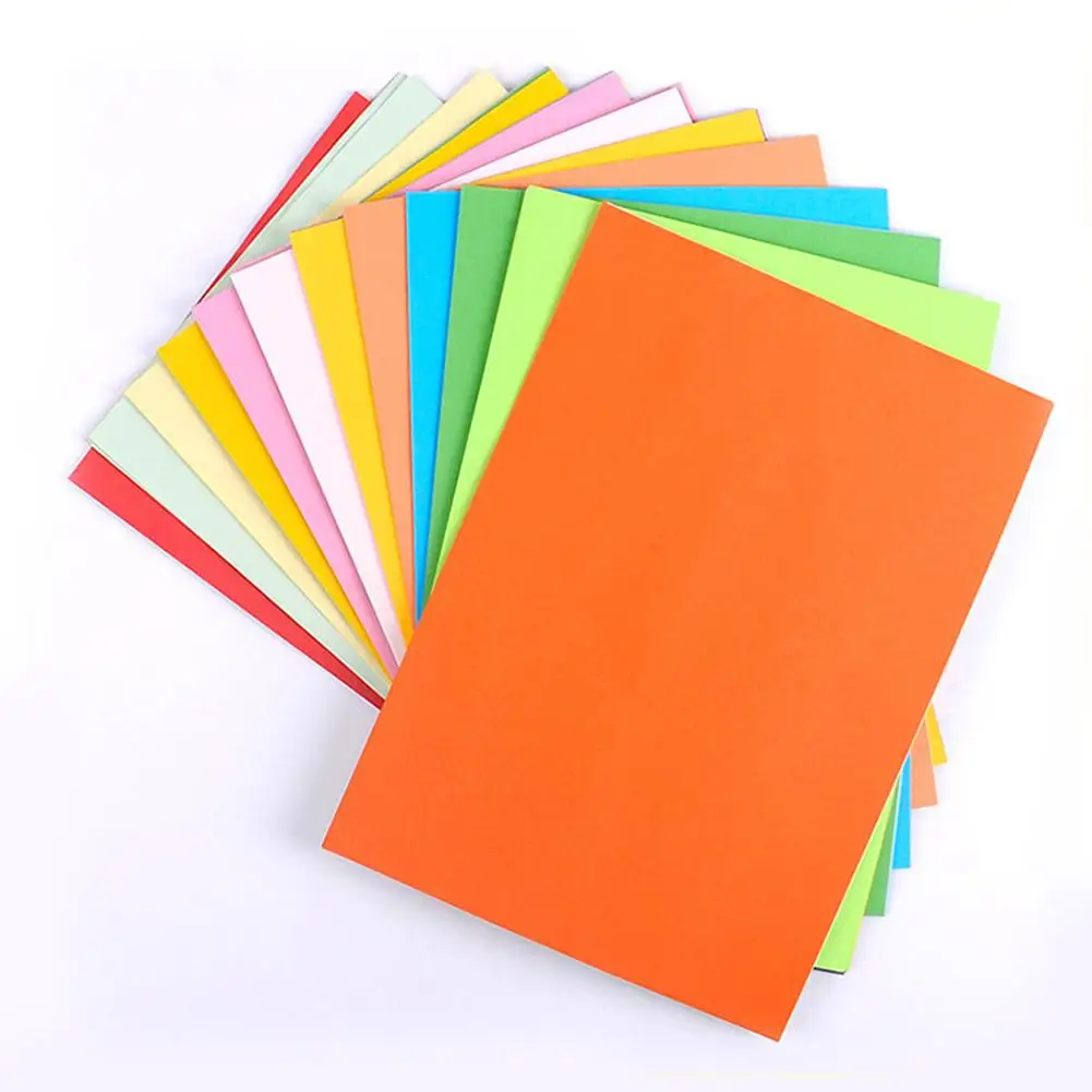 100Pcs Mix Color Multifunction A4 Crafts Arts Paper Office School Supplies