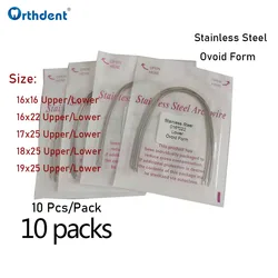 10 Packs Dental Stainless Steel Wires Orthodontic Archwire Arc For Braces Rectangular Ovoid Form Dentistry Therapy Accessories