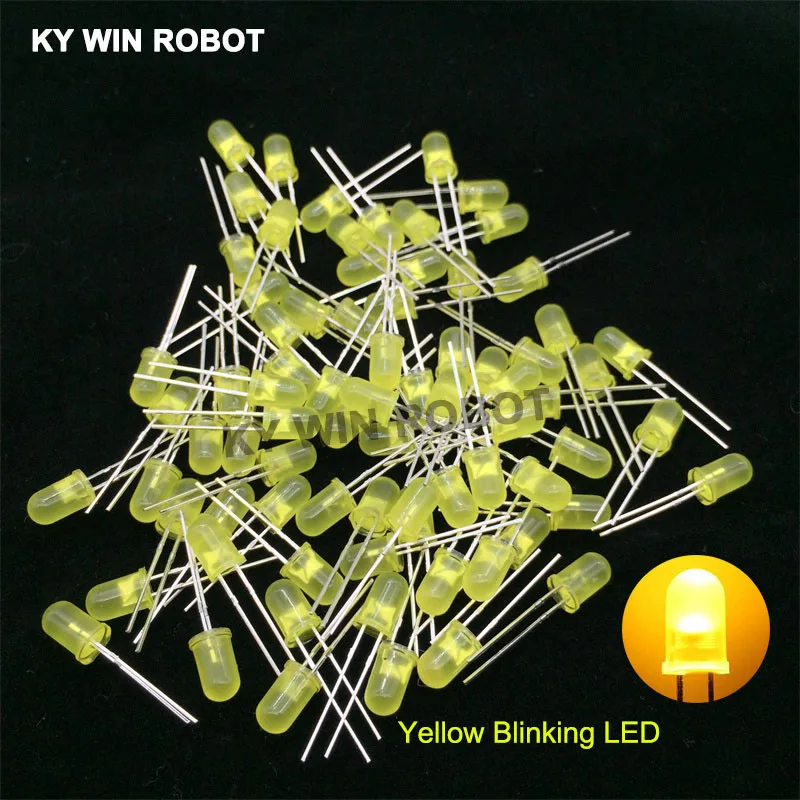 50pcs 5mm bianco verde rosso blu giallo diodo luminescente lampeggiante automatico LED controllo Flash lampeggiante 5mm diodo LED 1.5HZ