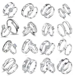 Paire de matiques réglables en argent pour hommes et femmes, bijoux exquis, couple, fiançailles, cadeau de mariage, accessoires de mode, vente en gros