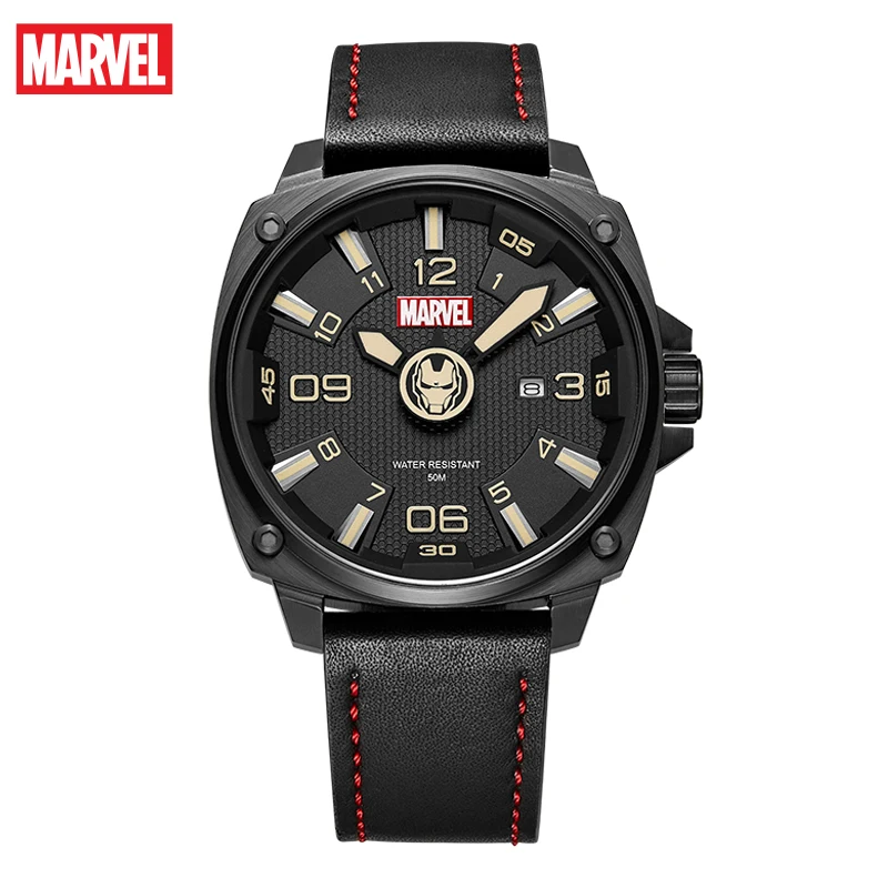 Marvel For Mens Watches Avengers Captain America Spider Iron Man Clock Male Steel Quartz WristWatches New Date Relogio Masculino