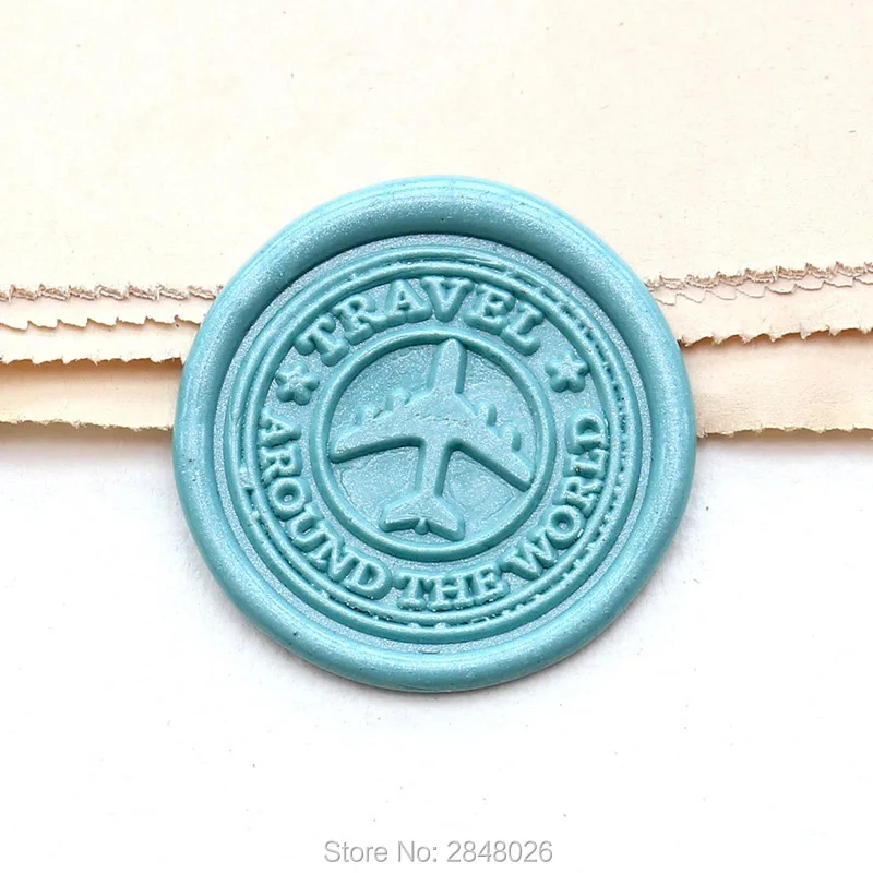 Travel Plane  Seal Stamp,Retro seal stamp,,travel around the world Seal Stamp Kit,invitation seals,gift packing Party  seal