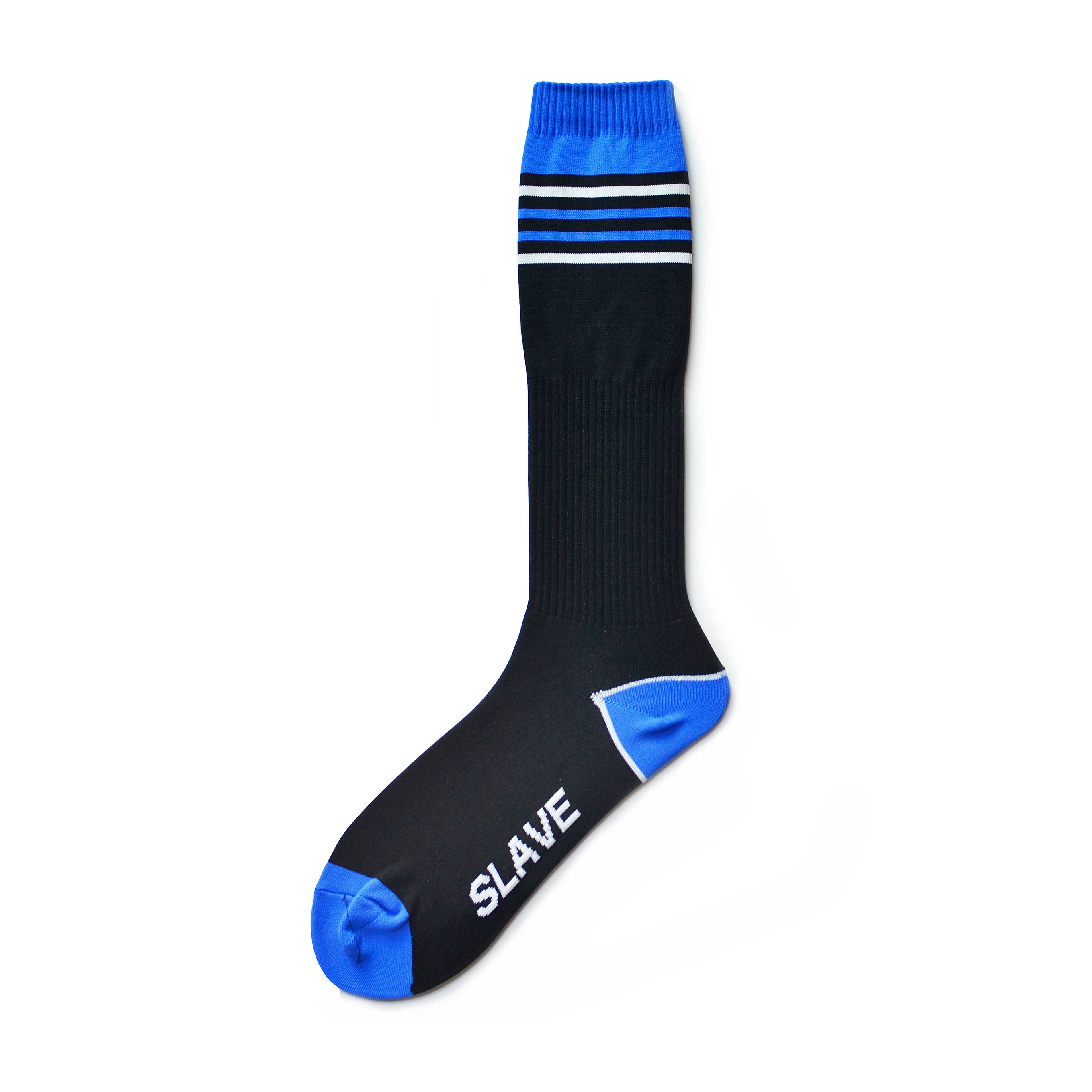 Fashion Blue Unique Design Striped Socks Sexy Gay Top Vers Bottom Men Nylon Sports Long Tube Football Socks Comfortable