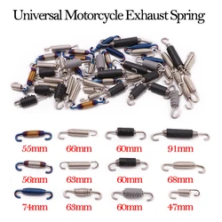 Universal Motocicleta Escape Primavera Ganchos, aço inoxidável, exaustão frontal, meio Link Pipe, Rotatable Metal Springs Kit Set, 2Pcs