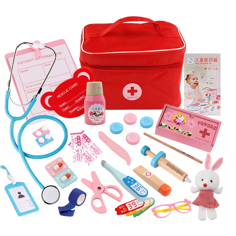 Pretend Play Doctor Educationa Toys for Children Medical Simulation Medicine Chest Set for Kids Interest Development A1-TH0002