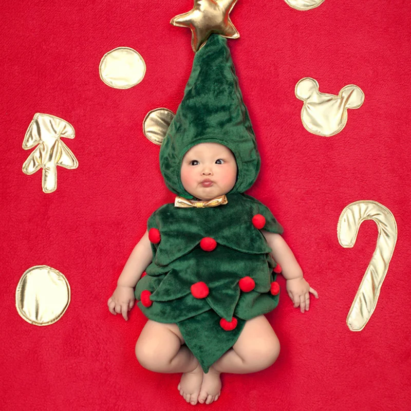 Newborn Baby Clothes Christmas Tree Cosplay Baby Girl Clothes Boy Rompers Kids Costume For Girls 0-6 Month