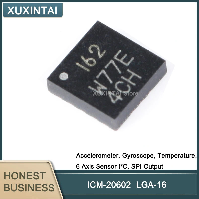 

10Pcs/Lot ICM-20602 ICM Accelerometer, Gyroscope, Temperature, 6 Axis Sensor I²C, SPI Output