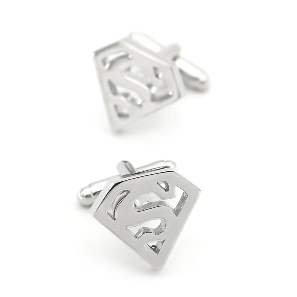 Superheroes Design Designer Cufflinks Quality Brass Material Silver Color Cuff Links Wholesale & Retail
