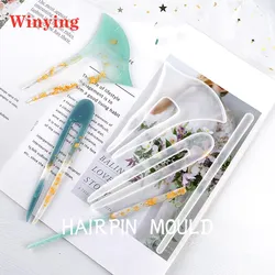 Hairpins DIY Crystal Silicone Mold Handmade Irregular Vntage Women Hair Pin Resin Mold For Jewelry Pendant Making