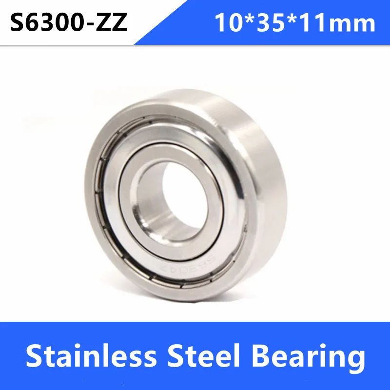 

10pcs/lot ABEC-5 6300 S6300ZZ S6300 ZZ 10*35*11mm Stainless steel Deep Groove Ball Bearings 10x35x11mm