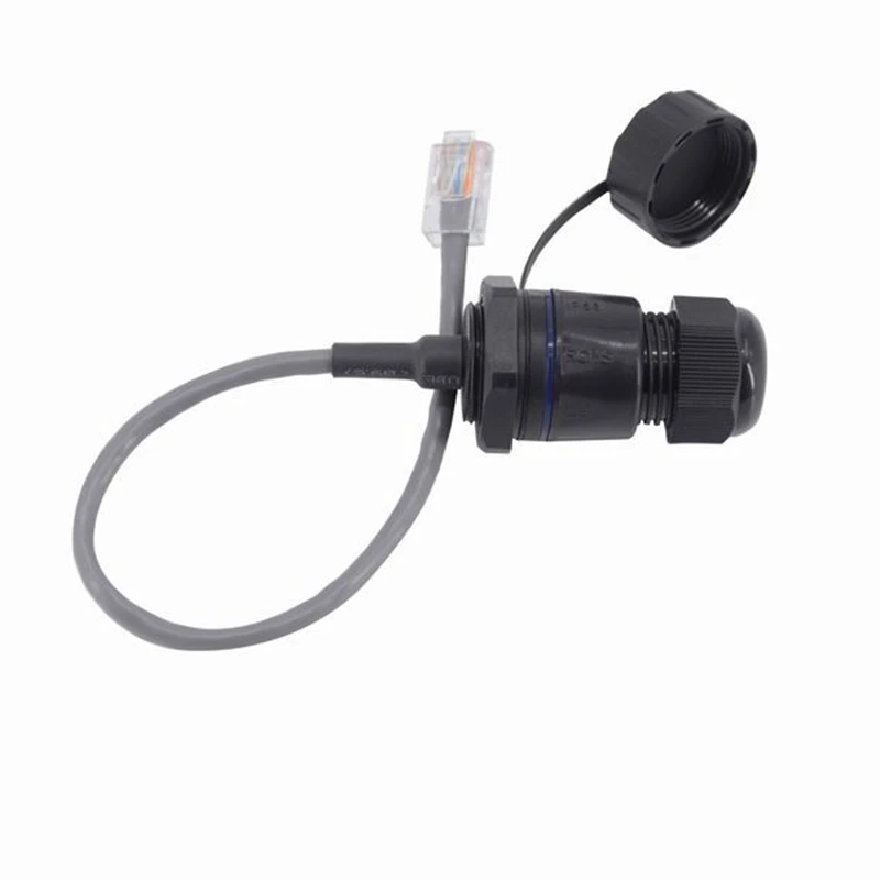 Nenhum adaptador impermeável 8p8c da extensão do cabo da rede dos ethernet do conector do lan da montagem exterior rj45 do painel de cat5e com 2 tampa