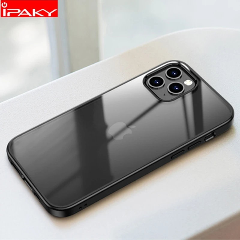 

IPAKY for iPhone 12 Case 12 Pro Mini Case Simple Transparent Impact Resistant TPU PC Mixed Shockproof for iPhone 12 Pro Max Case