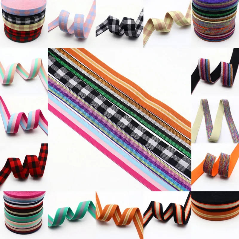 1m Camouflage Striped Lattice Elastic Band 25mm Color Elastic Flat Elastic Rope Elastic Trousers Waistband Clothing Accessories